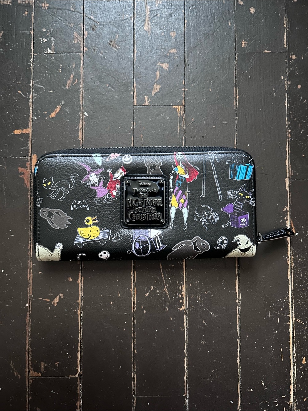 Disney Loungefly The Nightmare Before Christmas Black Character Zip Wallet